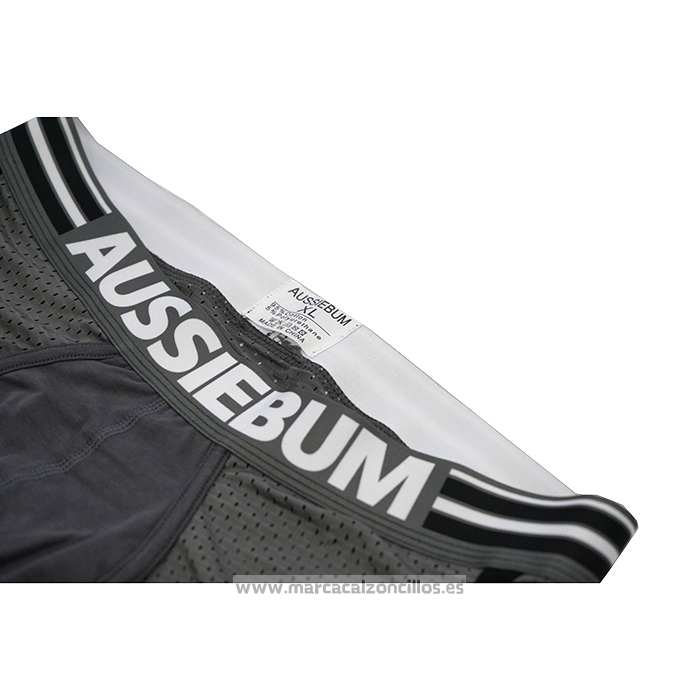 Boxer Aussiebum Hombre Malla Apagado Gris Negro